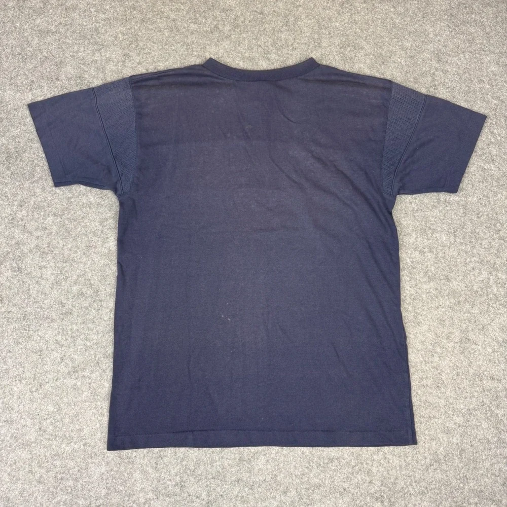 Vintage Nike Blue Tag Mesh Panel T-Shirt Navy Blue Mens Large Retro Sportswear